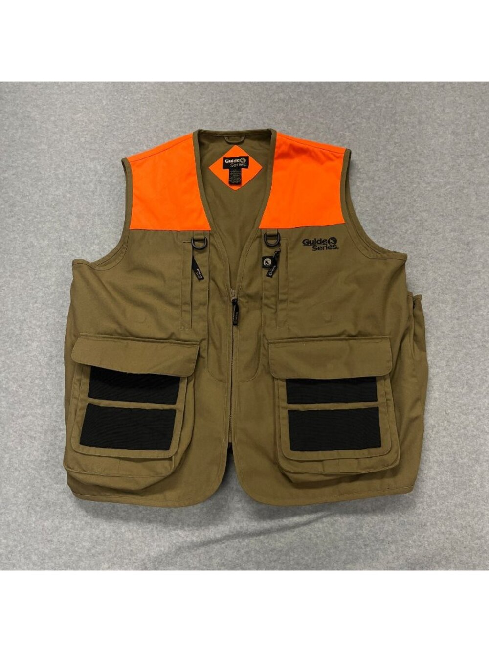 Gander Mountain Guide Series Hunting Vest Men Large Tan Blaze Orange Upland Bird